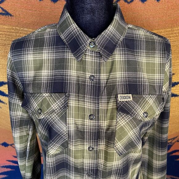 NWOT Dixxon Action Women’s Plaid Button Up Collared Flannel. Polyester. Medium. - Picture 2 of 16